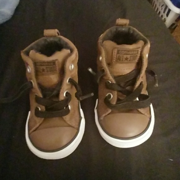 brown converse kids